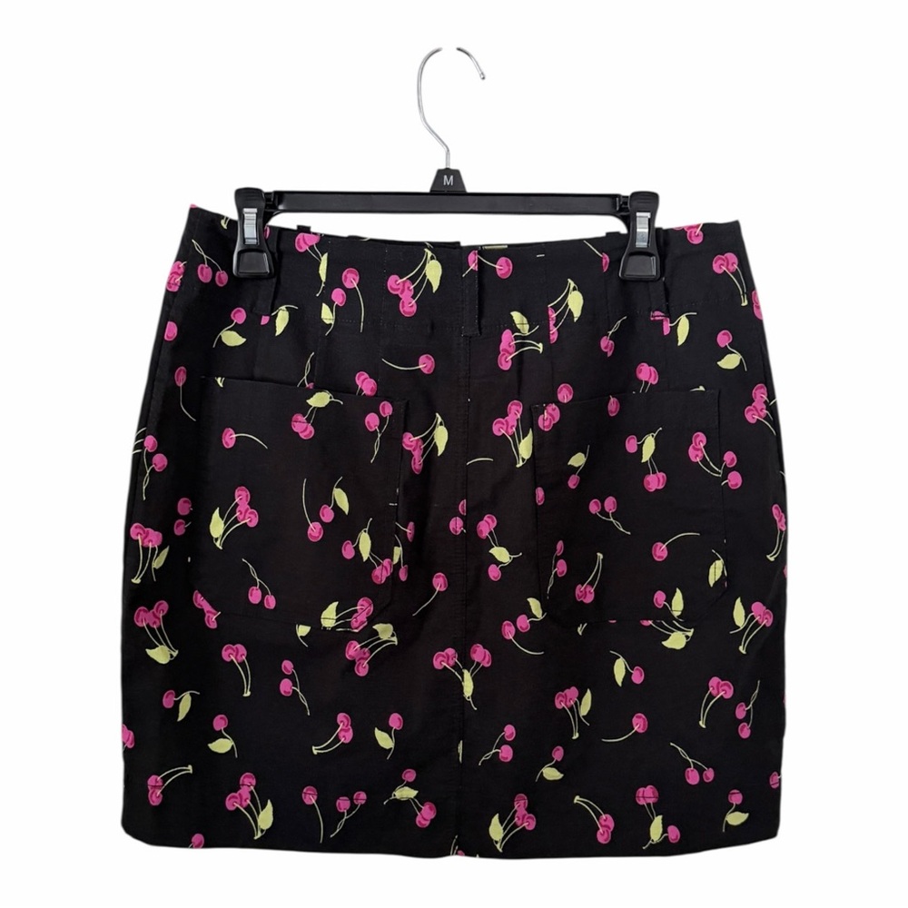 Anthropologie Maeve Black Cherry Print Mini Skirt Size Medium - Picture 3 of 8